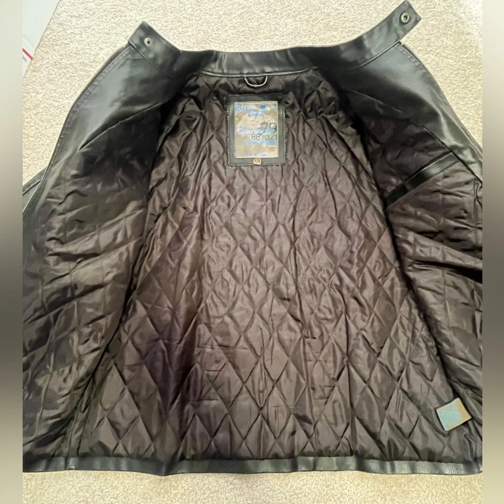 Vintage brown “pleather” jacket Lg - Picture 10 of 14